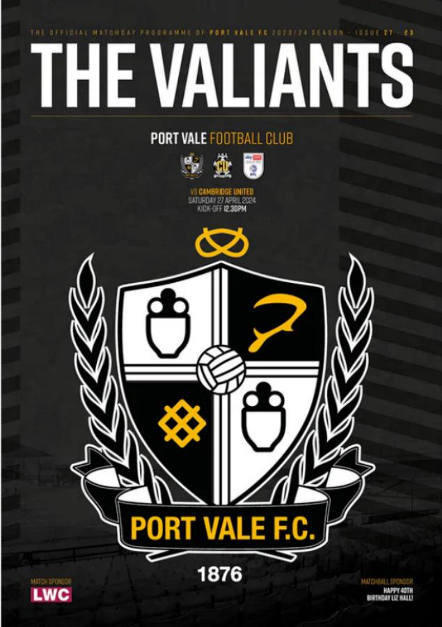 PORT VALE v CAMBRIDGE UNITED 2023/24